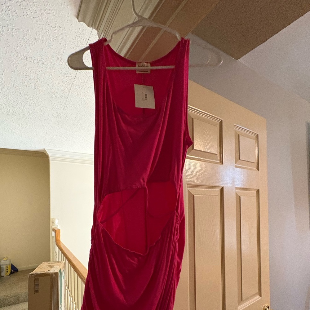 Peach Love California Vibrant Pink Backless Dress